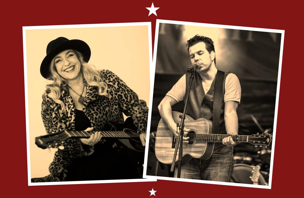 Auf der Bildcollage sind die Singer-Songwriter Annika Fehling und Markus Rill mit Gitarren zu sehen.